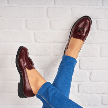 Pantofi dama casual Bordo din Piele Ecologica Becca A4384