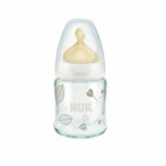 Biberon Nuk First Choice Plus sticla 120 ml tetina latex M 0-6 luni alb, NUK