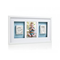 Pearhead - Kit rama foto simpla cu amprenta mulaj manuta si piciorus - alba