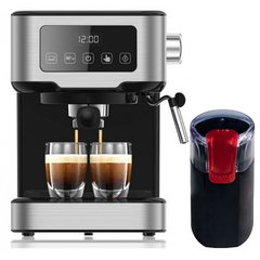 Set espressor cu pompa si rasnita Studio Casa CG One Touch Espresso & Cappuccino 1100 W 15 bar Comenzi Touch Control 1.5 l 30 g lame inox