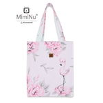 Sacosa textila Mini pentru fetite 24x30 cm din bumbac Peonie Pink