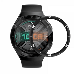 Folie de protectie ecran fullsize 3D pentru Huawei Watch GT2E 46mm din fibra de sticla si hidrogel negru, krasscom
