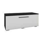 Comoda haaus Kos, O Usa, Negru/Alb Lucios, MDF, 95 x 40 x 39 cm, haaus