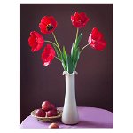 Tablou vaza cu lalele rosii - Material produs:: Tablou canvas pe panza CU RAMA, Dimensiunea:: 50x70 cm, 