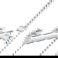 Baterie cada Grohe Essence, monocomanda, 1/2, cartus ceramic, furtun 1500 mm, divertor, para dus, Crom, Grohe
