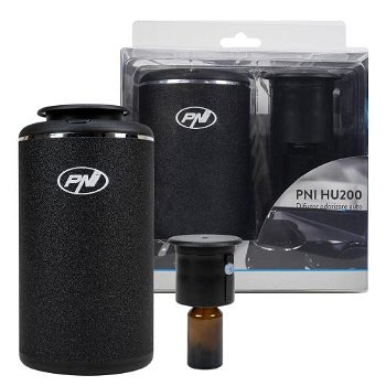 Difuzor odorizare auto PNI HU200 pentru uleiuri esentiale, cu acumulator, sticluta 10 ml inclusa