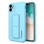 Husa Spate Wozinsky Compatibila Cu iPhone 12, Cu Stand Metalic Pe Spate, Protectie La Camera - Blue Deschis, Wozinsky