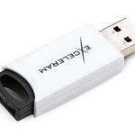 Memorie USB Exceleram USB 2.0 64GB H2 alb cu negru