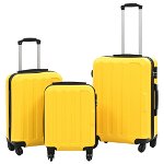Set de 3 valize de voiaj, vidaXL, ABS, 45,5 x 30 x 20 cm, Galben