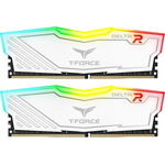 Memorie T-Force Delta RGB White 16GB (2x8GB) DDR4 3600MHz CL18 Dual Channel Kit, TeamGroup