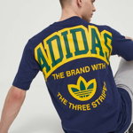 adidas Originals tricou din bumbac bărbați, culoarea bleumarin, cu imprimeu IS0184, adidas Originals