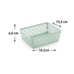 Cutie depozitare plastic, 18,2 x 13,2 x 6,5 cm,crem, model dantelat, Happymax, 