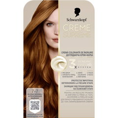 Vopsea de par permanenta cu amoniac Schwarzkopf Creme Supreme, 7-7 Blond Aramiu 182 ml