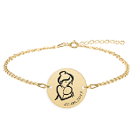Ami - Bratara personalizata mama si bebe banut din argint 925 placat cu aur galben 24K, BijuBOX