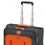 Troller, gri/portocaliu, din piele de bovina si nylon, FEDON Travel Web BS-Trolley