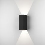 Aplica LED de perete Interior/Exterior Techstar®, Putere 2W, Culoare Lumina 3000K, 600 lm, 9x6 cm, IP 65, Negru