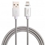 Cablu de date / adaptor Tellur USB Male la Lightning Male, Magnetic, 1 m, 2.4A, Silver