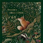 Felicitare - Season's Greetings - Fox Badger and Mouse, Multicolor, Cu mesaj, Carton