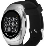 Smartwatch iUni Clasic O100 14355-1, LCD Capacitive touchscreen 1.3", 64MB RAM, Pedometru (Negru-Argintiu)