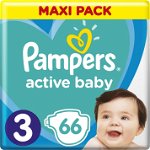 Scutece, Pampers, Active Baby Maxi Pack, 3, 66 buc