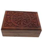 Cutie din lemn pentru depozitare cu model floral - 18cm, StoneMania Bijou