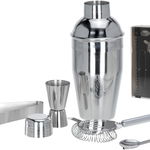 Set shaker si accesorii bar Excellent, 5 piese, inox, 23,5x10x29 cm