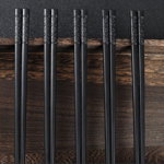 Set de 5 perechi de bete pentru sushi Gerhannery, fibra de sticla, negru, 22,8 cm