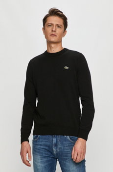 Lacoste pulover de bumbac culoarea negru, light, Lacoste