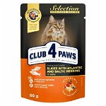 Club 4 Paws Premium Plic Pisica Adult - Bucati de Hering (in aspic) 80g
