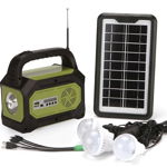 Kit solar camping GD-8073 Radio FM USB lanterne powerbank 3 becuri led, GAVE