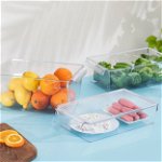 Cutie depozitare alimente in frigider, transparenta, 20x32.5x7 cm, Happymax