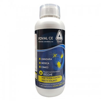 Insecticid FOVAL CE - eficient pentru combatere Muste, Tantari, Gandaci de Bucatarie ,1 Litru, Kollant