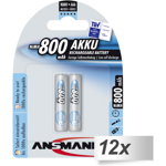 Acumulator/Incarcator 12x2 maxE NiMH bat. Micro AAA 800 mAh, Ansmann