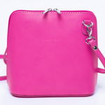 Geanta crossbody, roz fucsia din piele naturala, Shopika