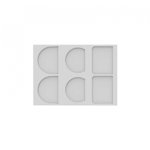 Sablon Silicon Capete Trunchi - 3 decoruri, 6 cavitati 9.6x7.3; 8.7x7; 9.6x7.3 x H 0.2 cm, 10-12-14 ml