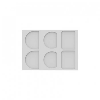 Sablon Silicon Capete Trunchi - 3 decoruri, 6 cavitati 9.6x7.3; 8.7x7; 9.6x7.3 x H 0.2 cm, 10-12-14 ml
