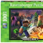 Ravensburger Puzzle 100el XXL Monstru Minecraft 133338 RAVENSBURGER, Ravensburger