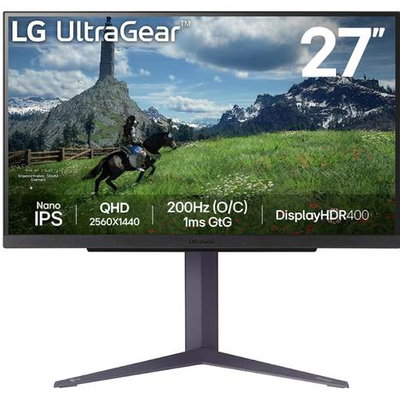 Monitor LG 27" 27GS85Q-B.AEU | QHD, IPS, 180Hz, 1ms, LG