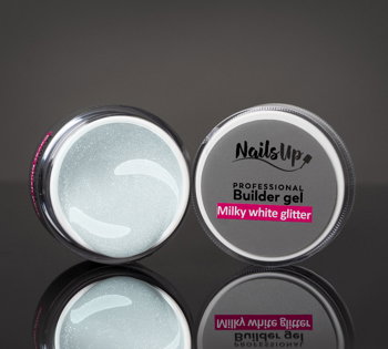 Gel UV Autonivelant NailsUp - Milky White Glitter 15g, Nails Up