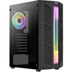 Carcasa Aerocool Prime ARGB Tempered Glass Black, Fara sursa