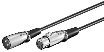 
Cablu Microfon XLR 3 Pini Tata - XLR 3 Pini Mama, Negru 6m Goobay
