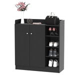 HOMCOM Dulap pentru Pantofi, Organizator Încălțăminte cu Design Compact, 83x30x90 cm, Negru | Aosom Romania, HOMCOM