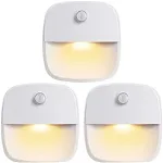 Set 3 x Lampa led de veghe ambientala Maboo® LightUP, senzor zi-noapte, senzor miscare, lumina calda, alb