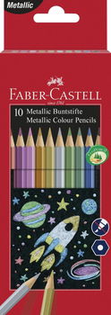 Set 10 creioane colorate - Metallic Colour Pencils, Faber-Castell