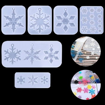 Set de 6 matrite pentru fulgi de zapada Frgasgds, transparent, alb