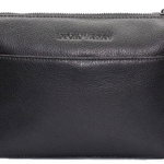 Emporio Armani Leather Beauty Case Culoarea BLACK