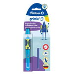 Stilou Griffix pentru dreptaci, Herlitz, Neon Fresh Blue, Herlitz