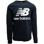 New Balance, Bluza sport cu imprimeu logo supradimensionat Essentials, Negru, L