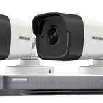 Sistem supraveghere Hikvision 2 camere de exterior Hibrid 5MP 2K+ IR 40m KIT2CH740B