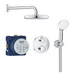 Sistem de dus Grohe Grohtherm 34727000, incastrat, termostat, 210 mm, para dus, furtun 1.5 m, Crom, Grohe